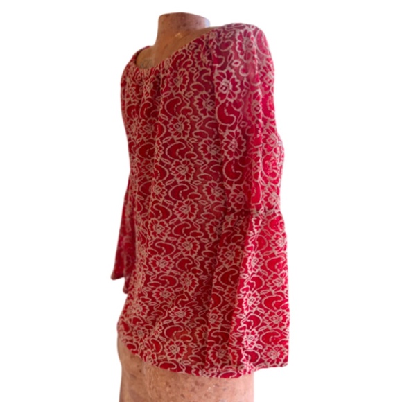 Vintage 90s & 70s Bell Long Sleeve Sheer Floral - Picture 6 of 7